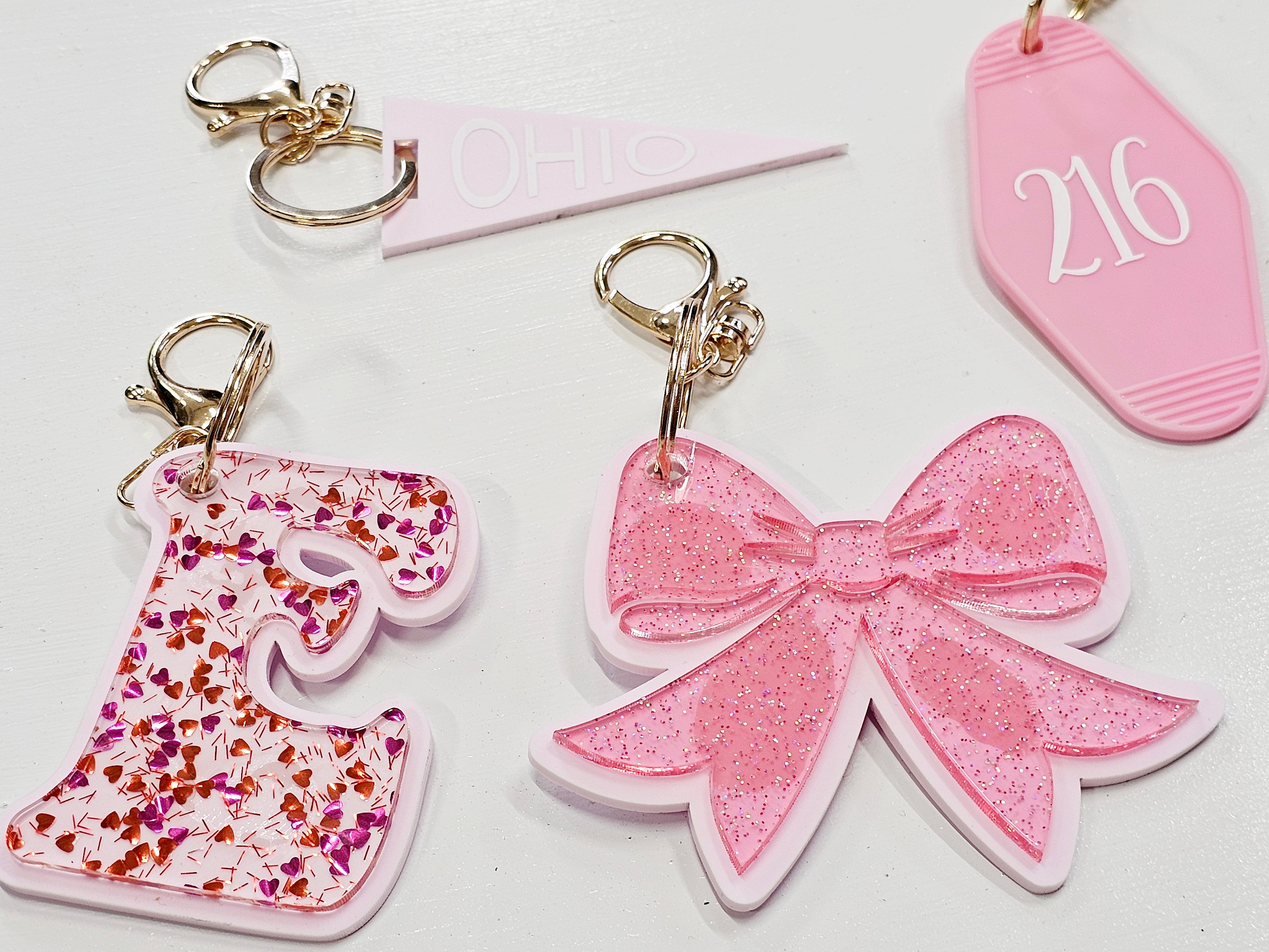 Pink bag charms