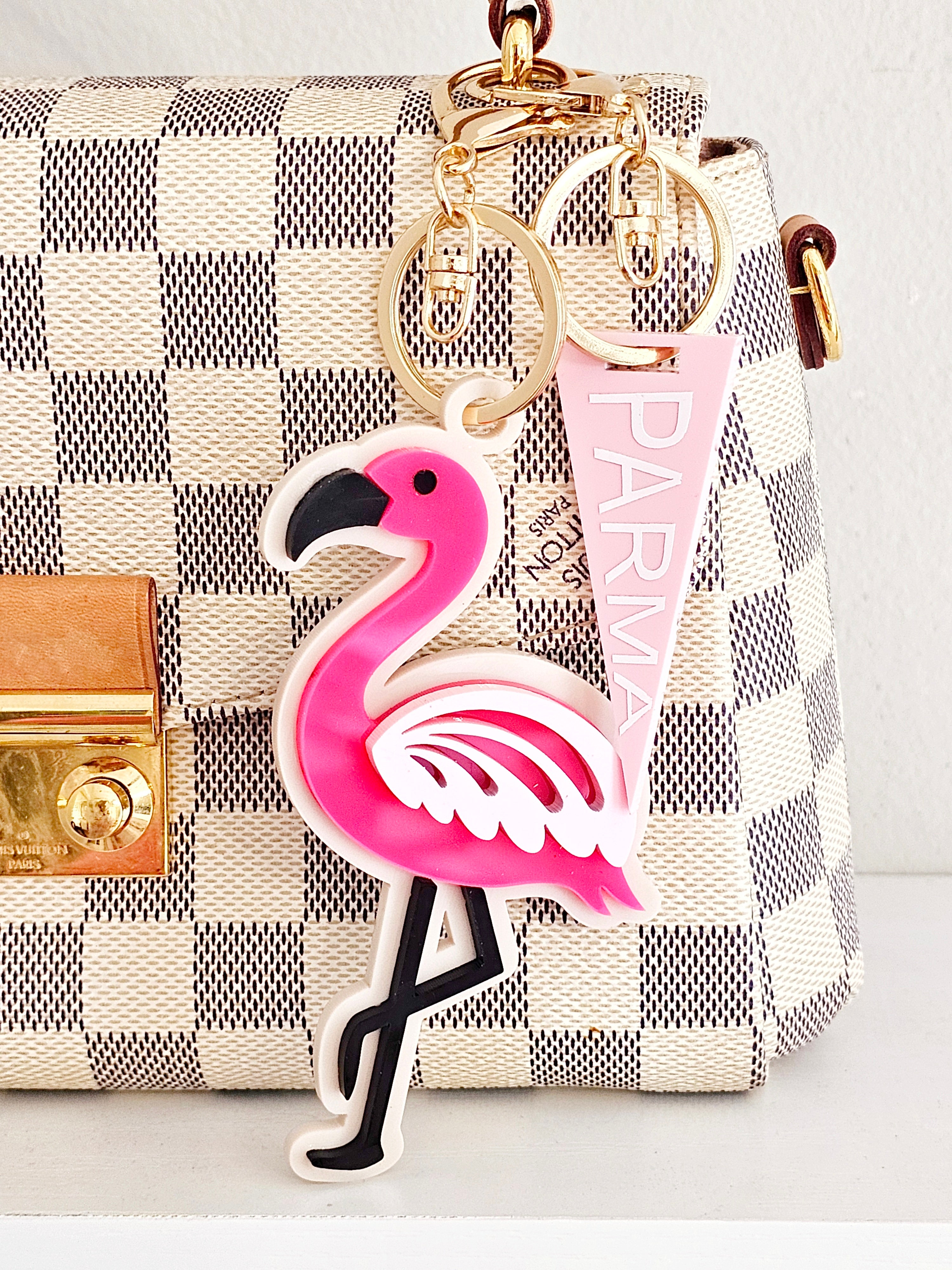 Flamingo bag charm