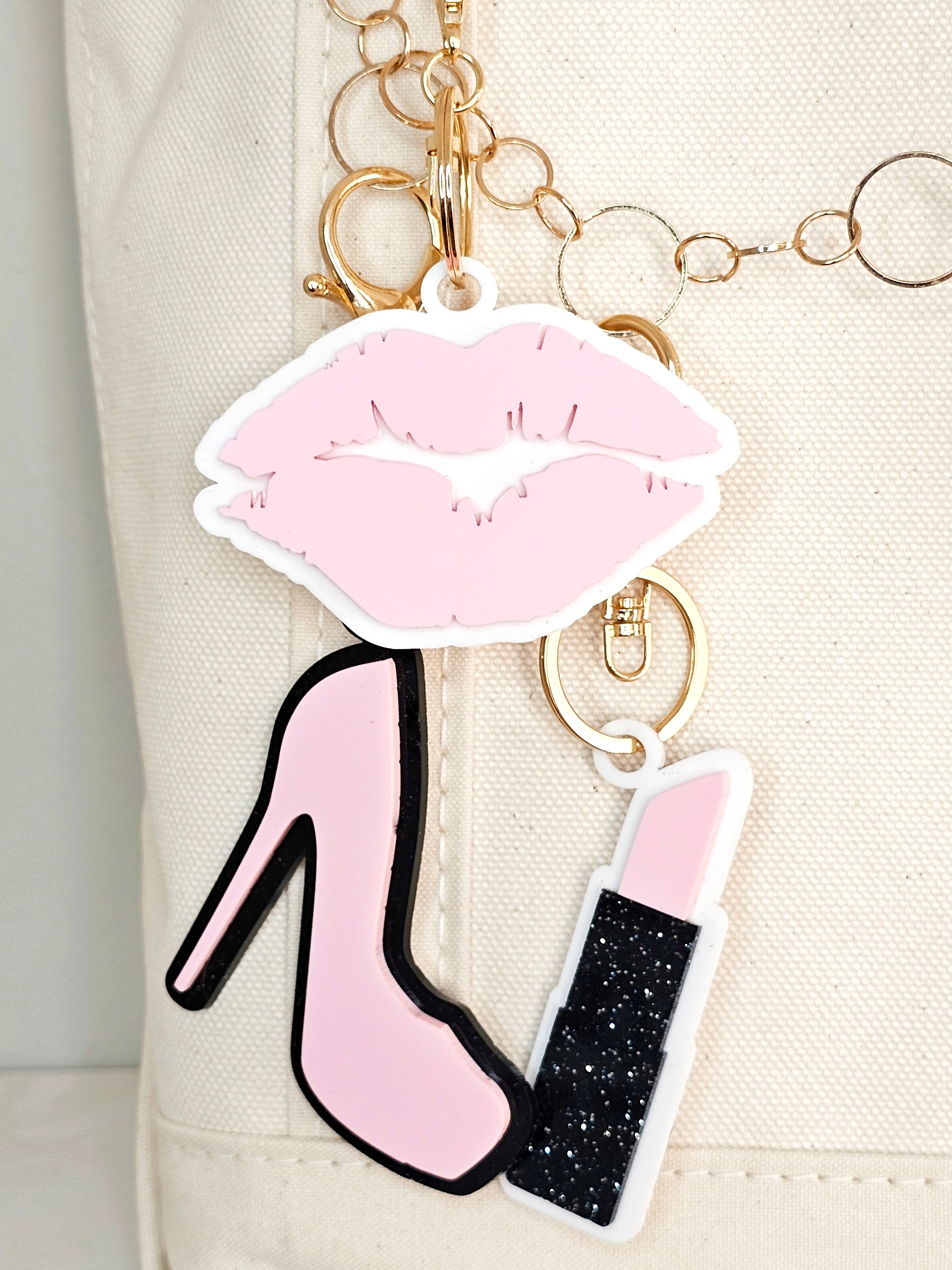 Heel, Lipstick and Lip Bag Charms