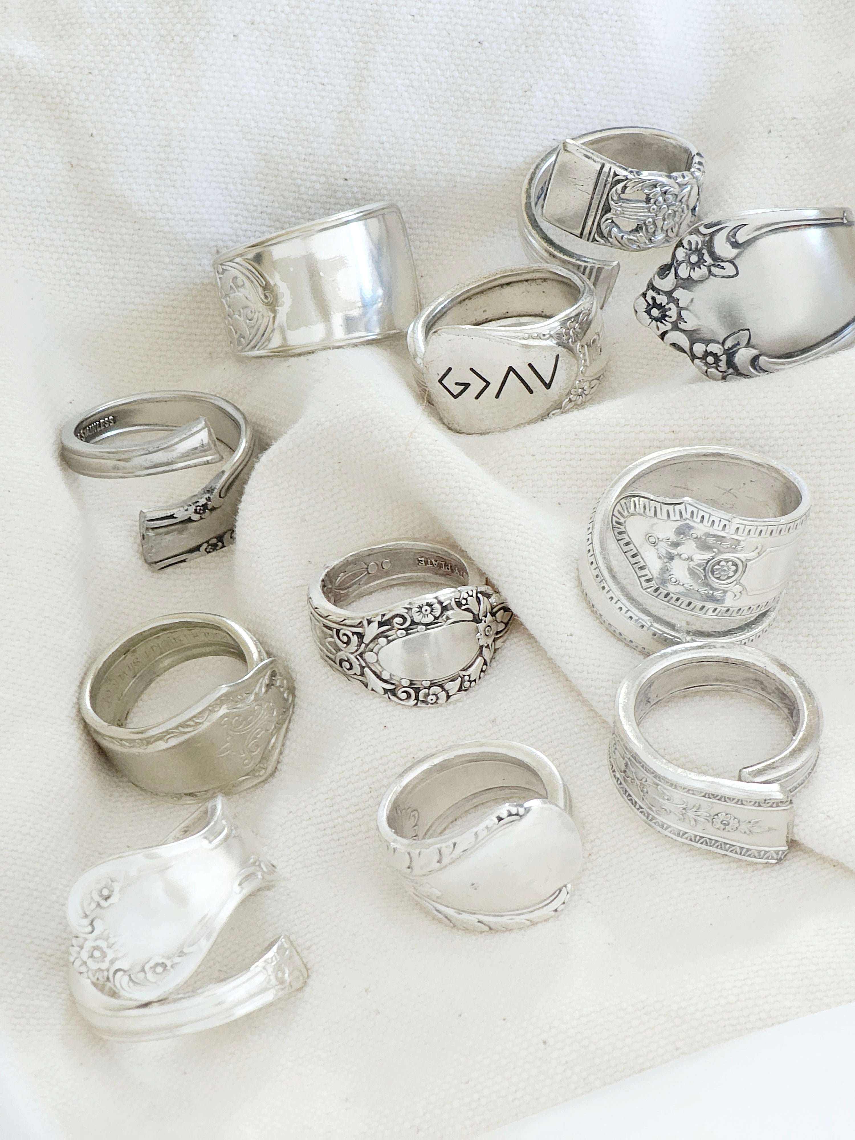 Plain Spoon Ring – Vintage Silverware Jewelry – Adjustable Handmade Ring
