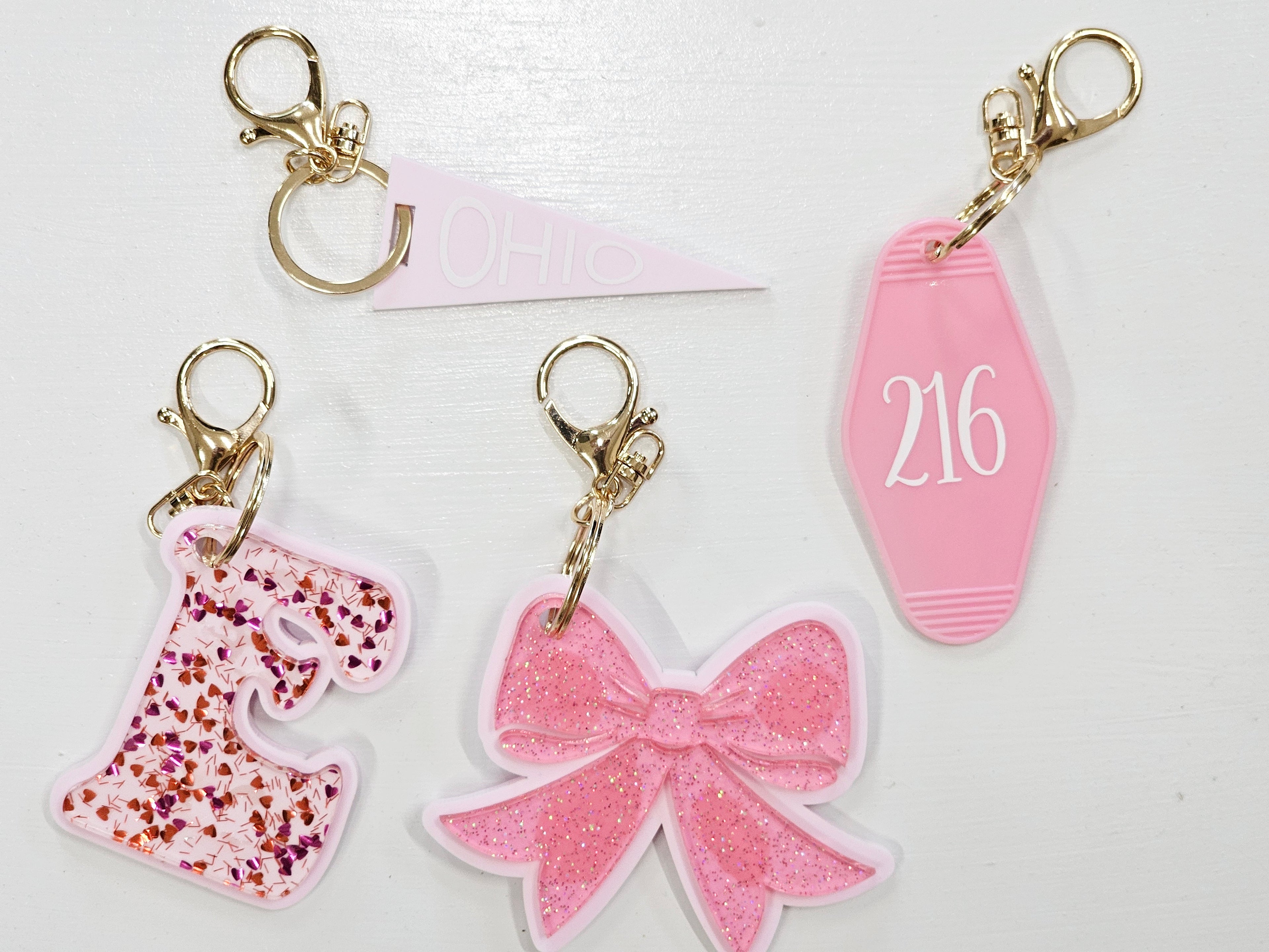 Pink bag charms