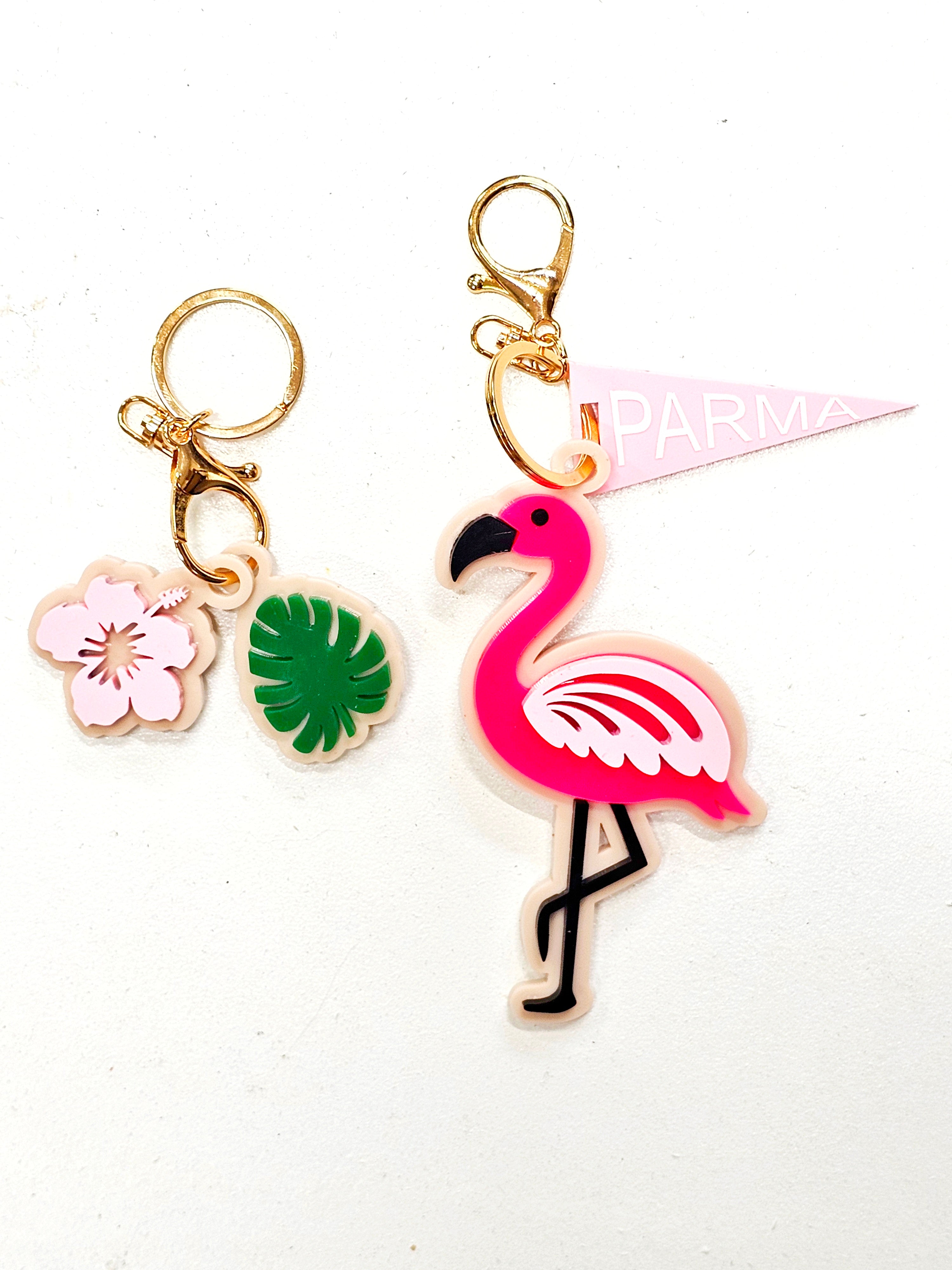 Flamingo bag charm