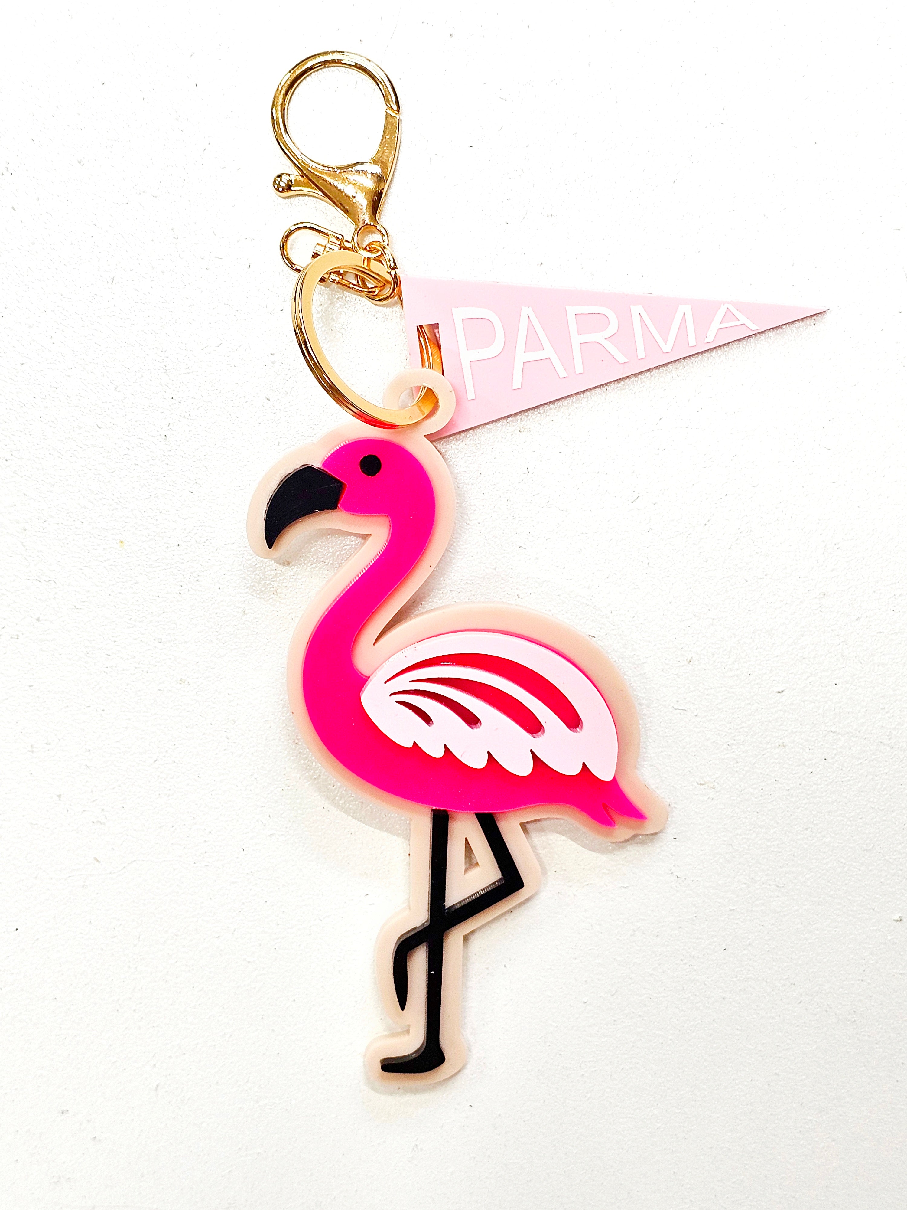 Flamingo bag charm