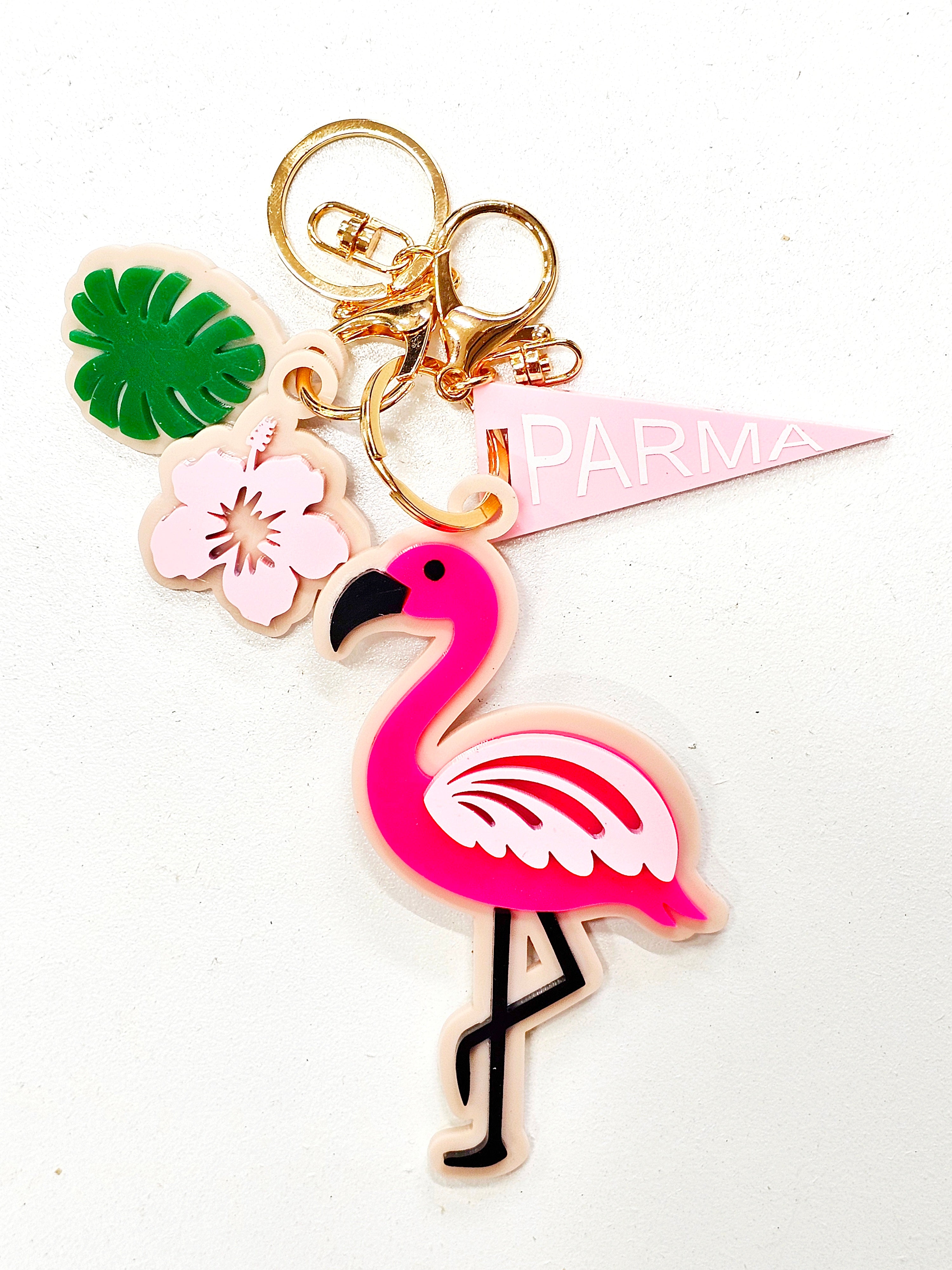 Flamingo bag charm