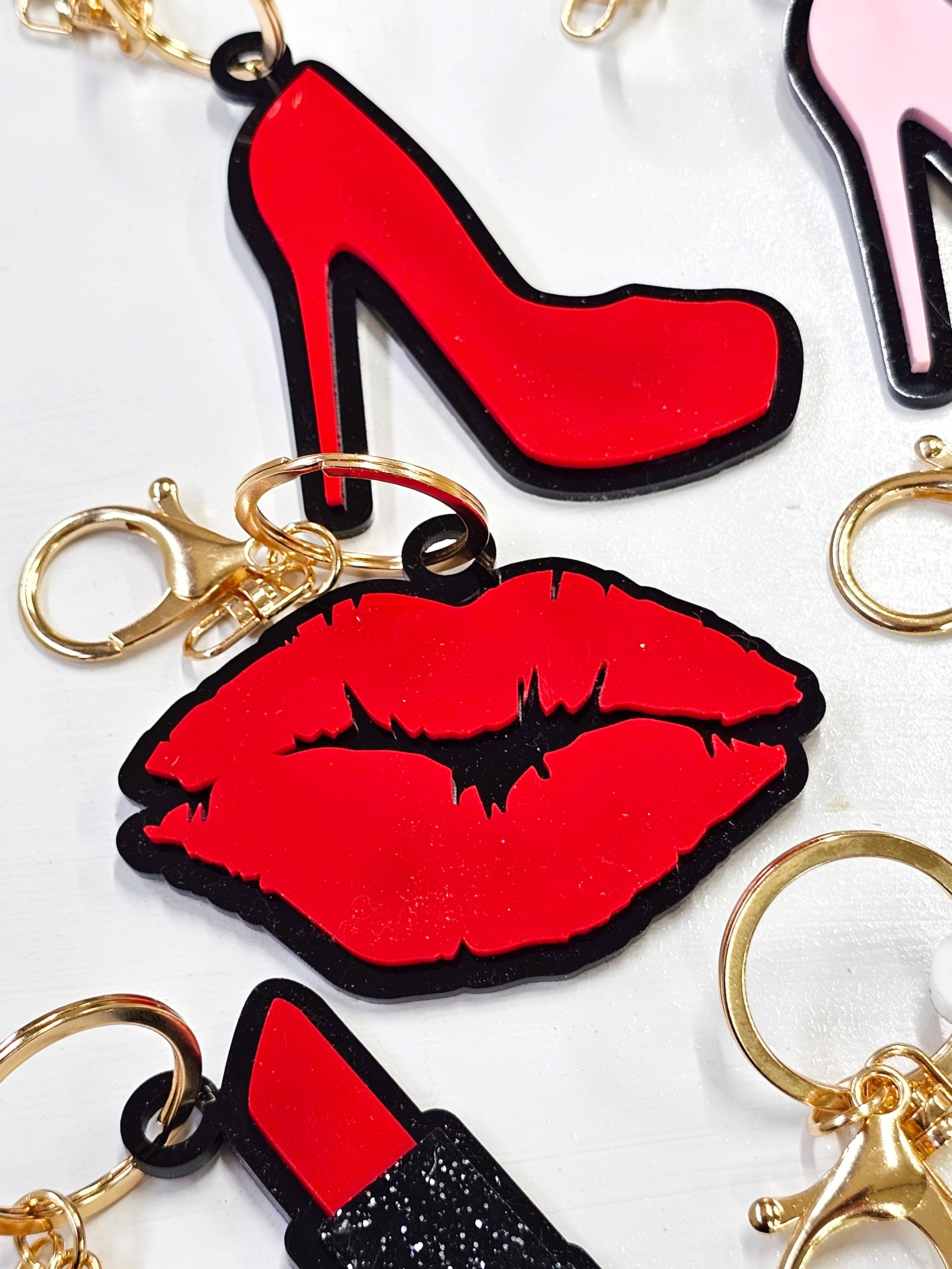 Heel, Lipstick and Lip Bag Charms