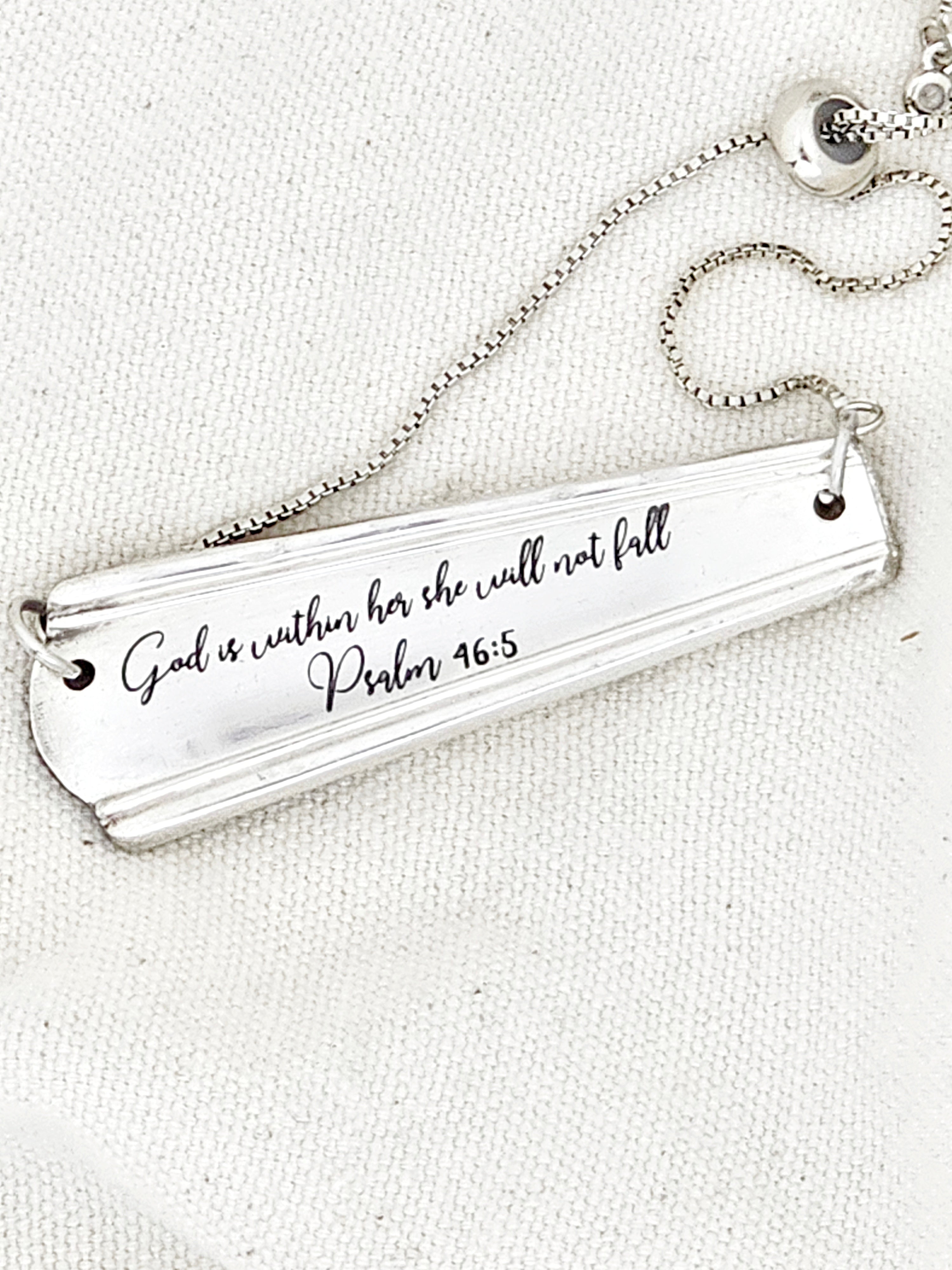“God Is Within Her, She Will Not Fall” — Psalm 46:5 Necklace or Bracelet