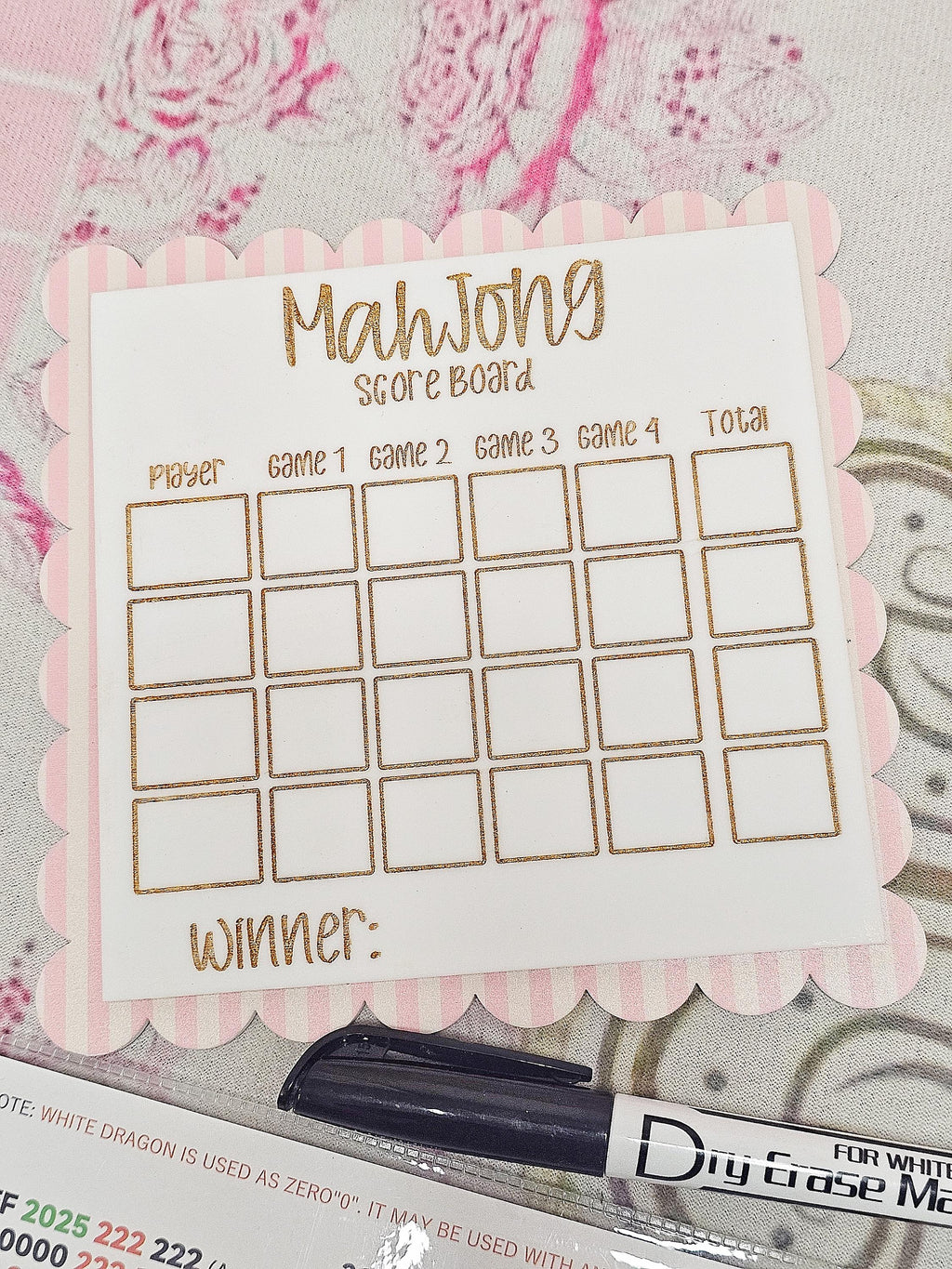 "The Scallop Pink Parlor" Charleston Flow Board