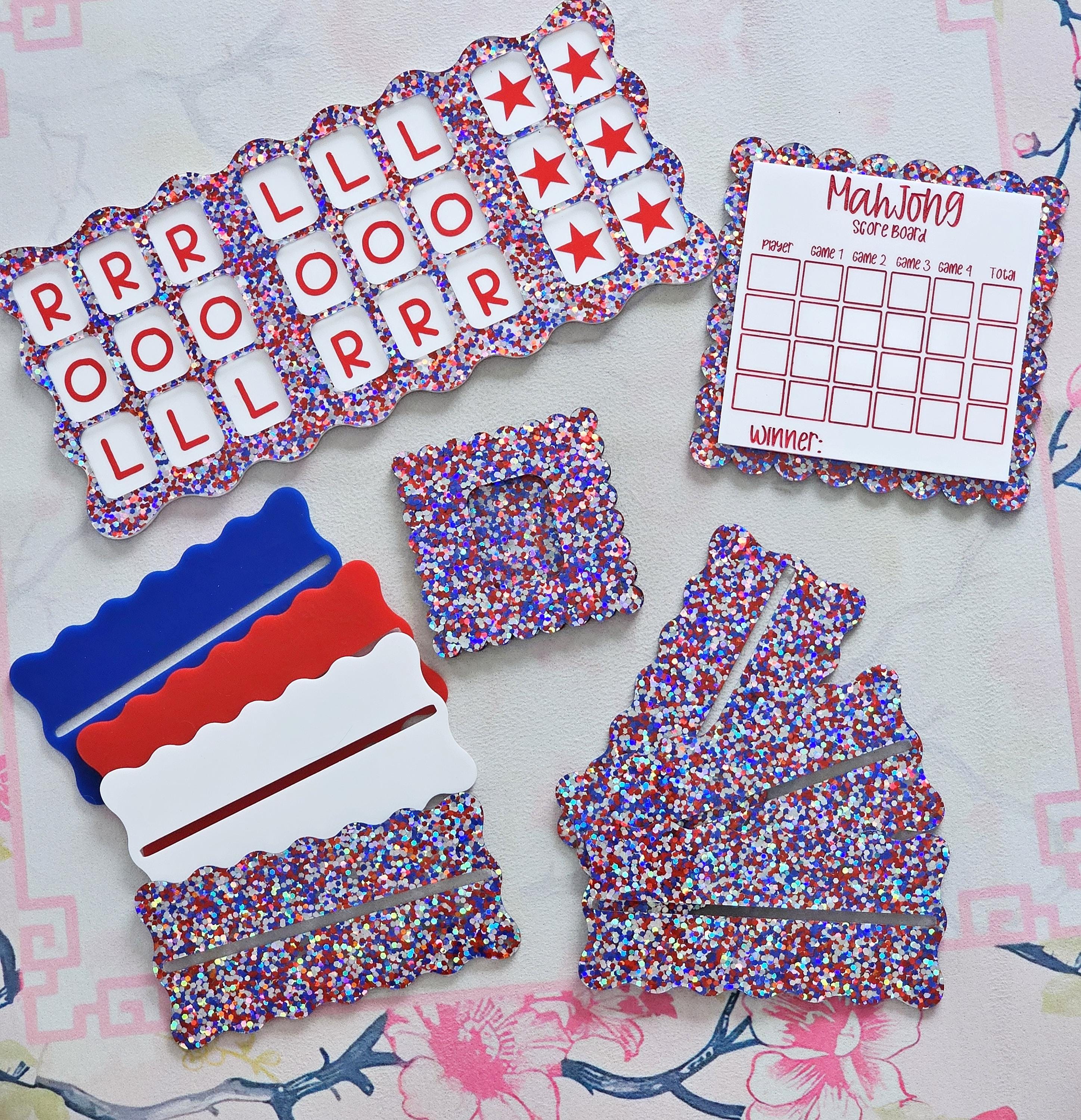 Patriotic Mahjong Practice Board, Mahjong Beginner, Mahjong Line Reader, Charleston, Mahjong Accessories, Mahjong Scoreboard, Mahjong Tiles