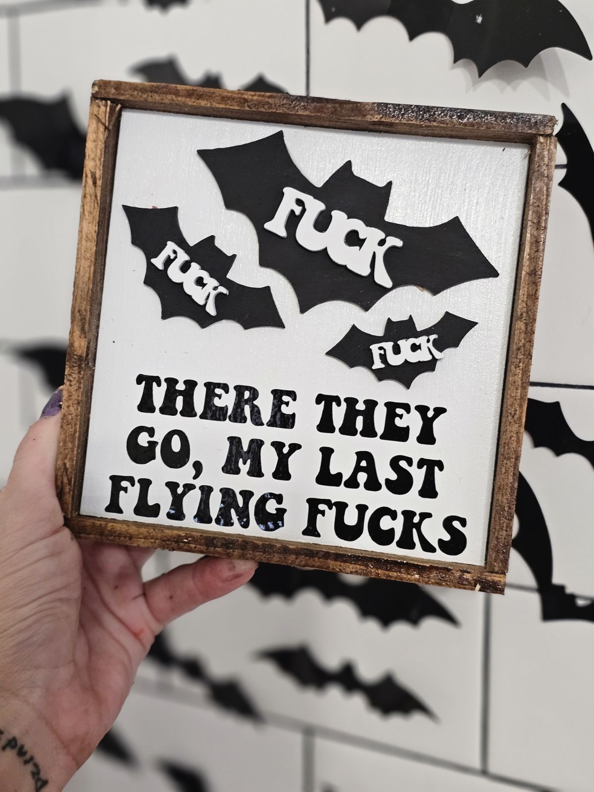 Bat Halloween sign