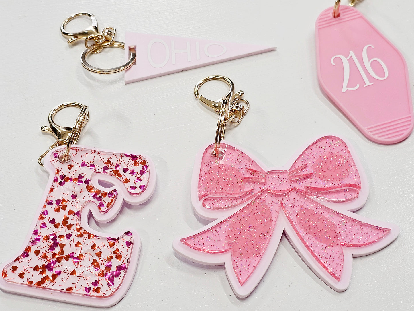 Pink bag charms