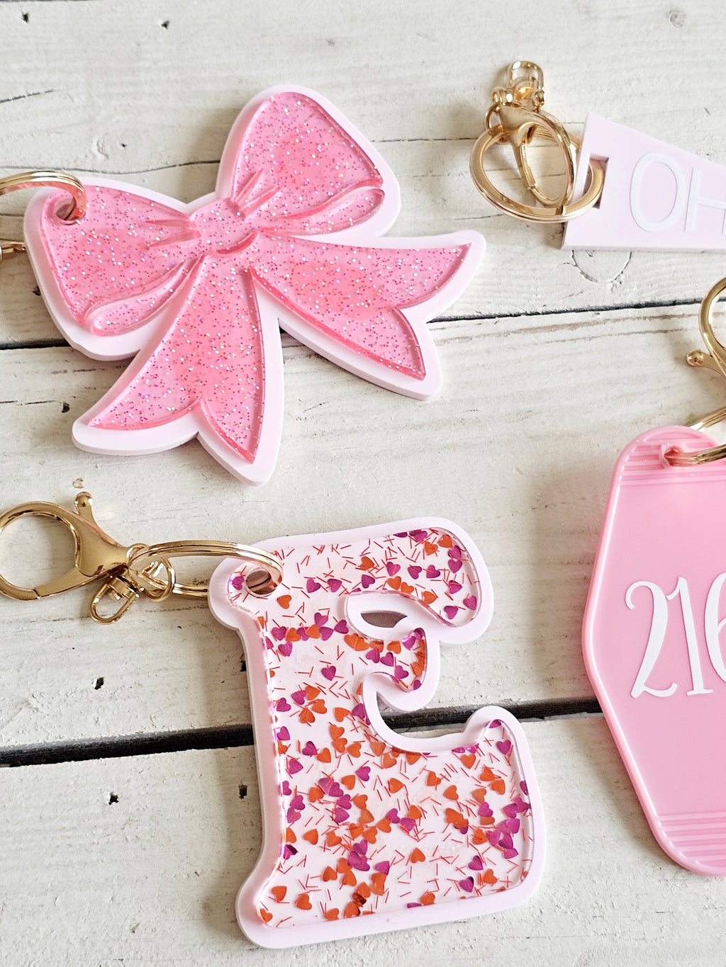 Pink bag charms