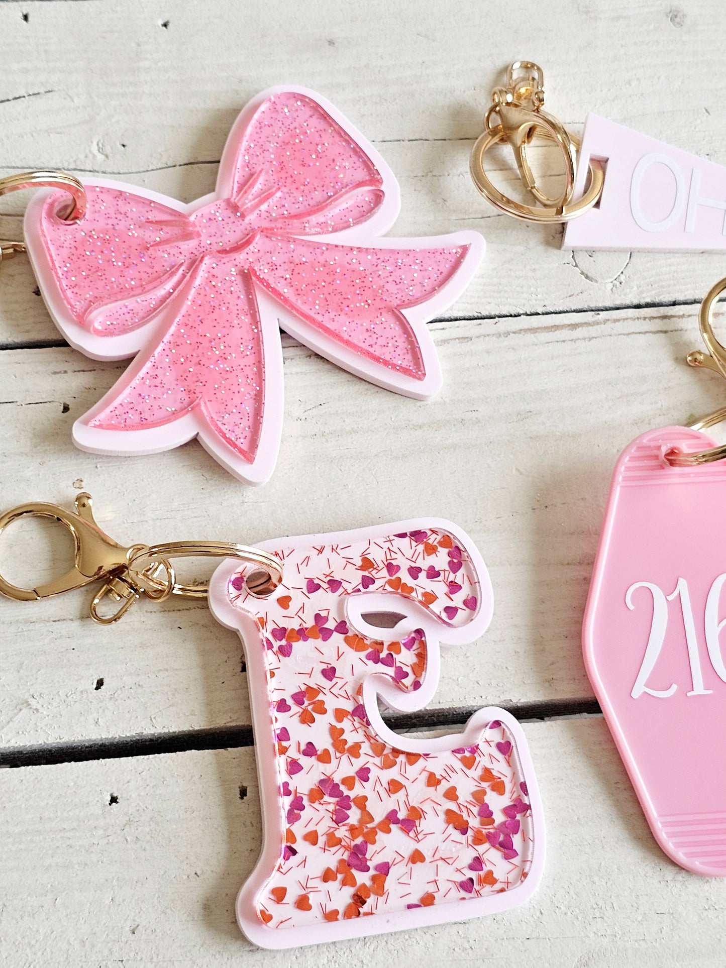 Pink bag charms