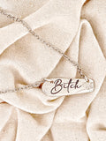 “Bitch” - Vintage Silver Necklace or Bracelet – Engraved Flatware Jewelry – Adjustable, One of a Kind 1940s Silverware
