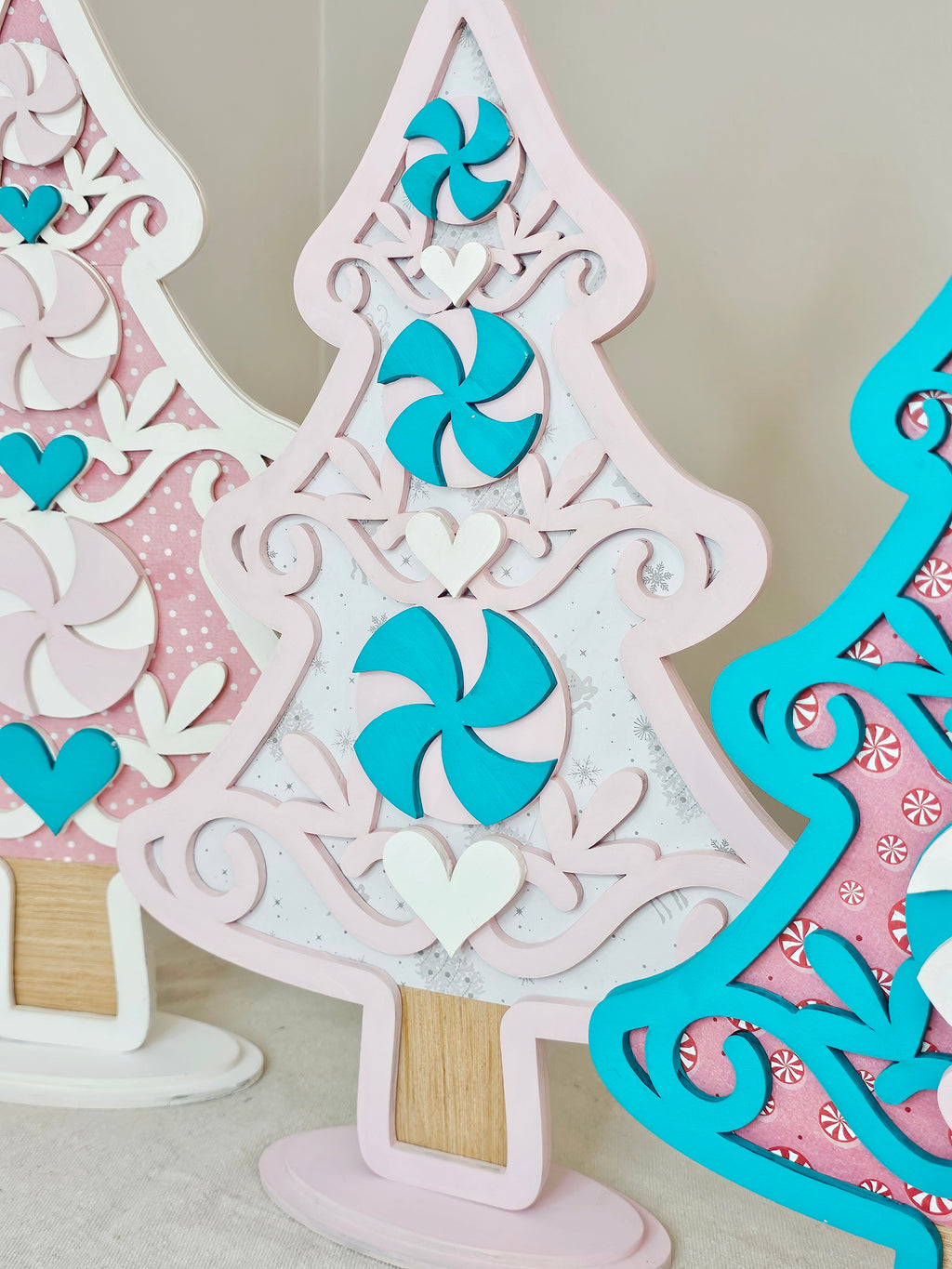 “Winter Blue” Trees, Set of 3