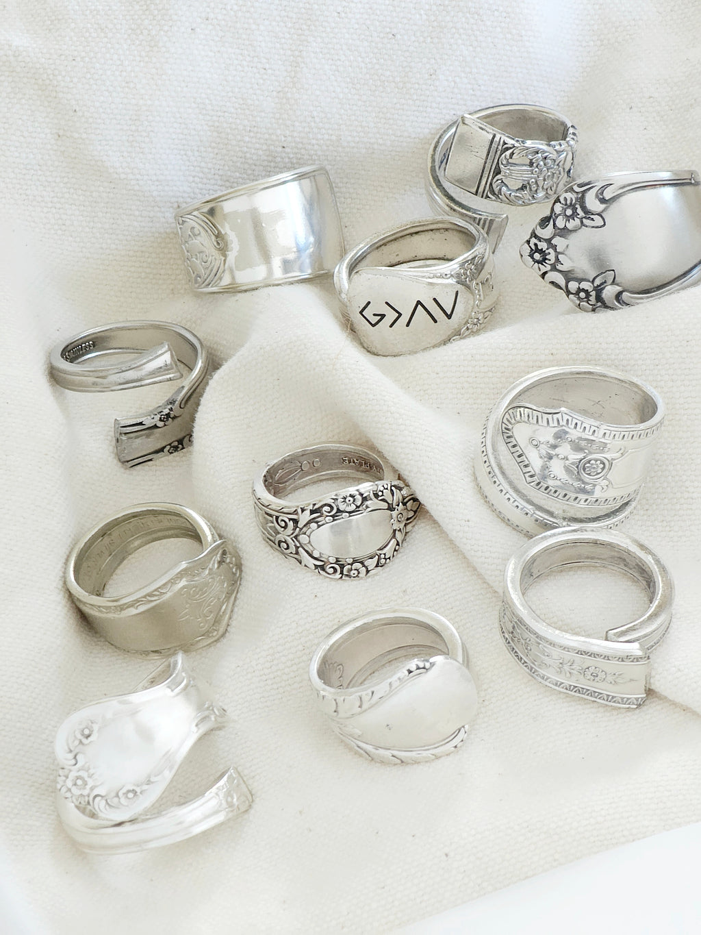 Plain Spoon Ring – Vintage Silverware Jewelry – Adjustable Handmade Ring