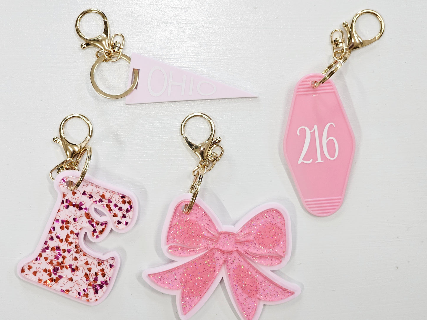 Pink bag charms
