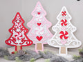 “Pink and Red” Christmas Trees, set of 3