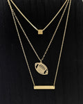 Football Mom Necklace Stack – Gold Layered Necklaces – Game Day Jewelry – Sports Mom Gift – Team Spirit Accessories