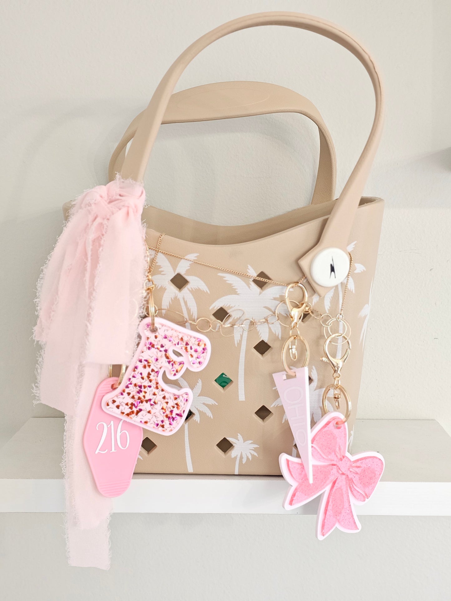 Pink bag charms