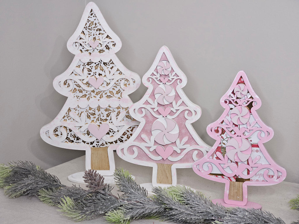 Pinkmas Christmas Trees, set of 3