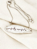 “Perfectly Imperfect” Spoon Necklace or Bracelet – Upcycled Silverware Jewelry – Inspirational Quote Piece