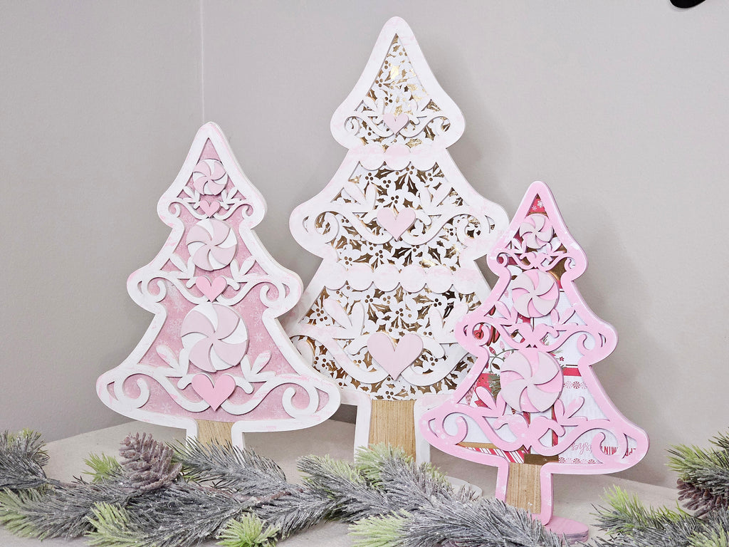 Pinkmas Christmas Trees, set of 3